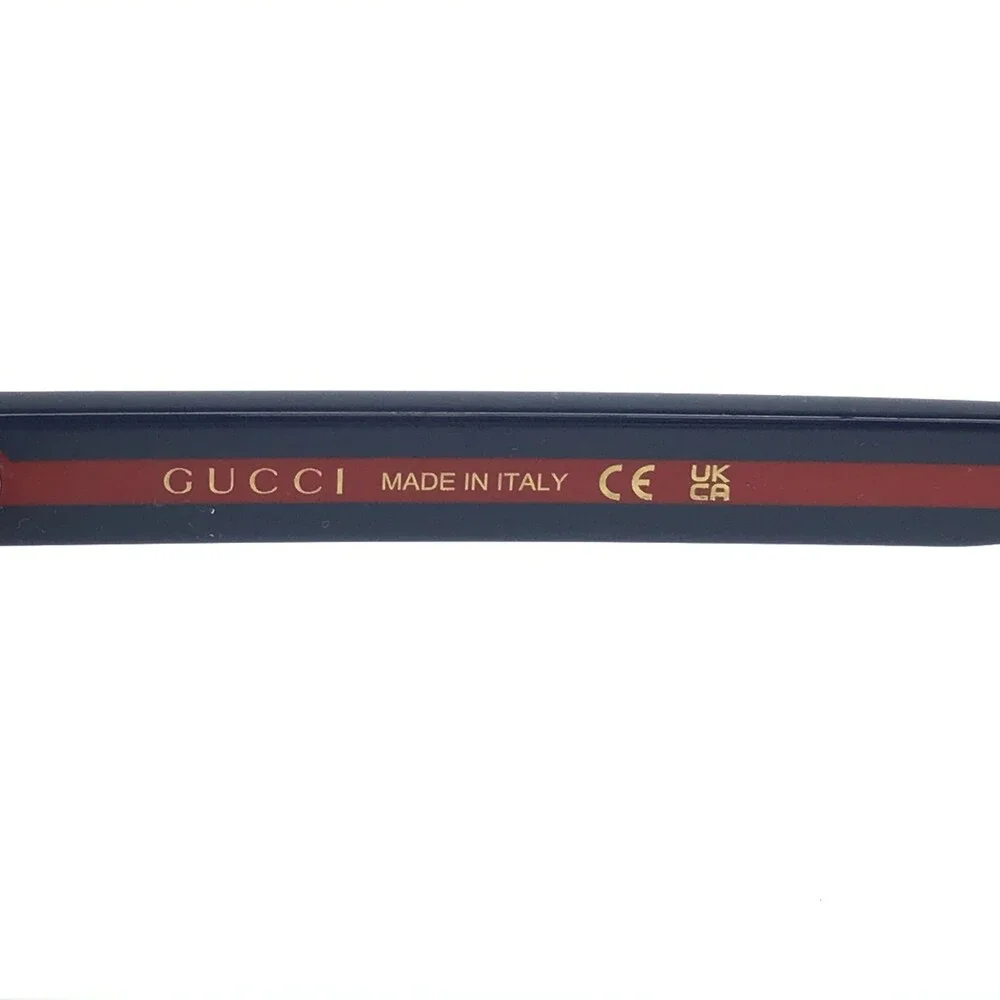 Gucci Eyeglasses Frames GG0752O 003 Gray Blue Red Rectangle Full Rim 56-16-150